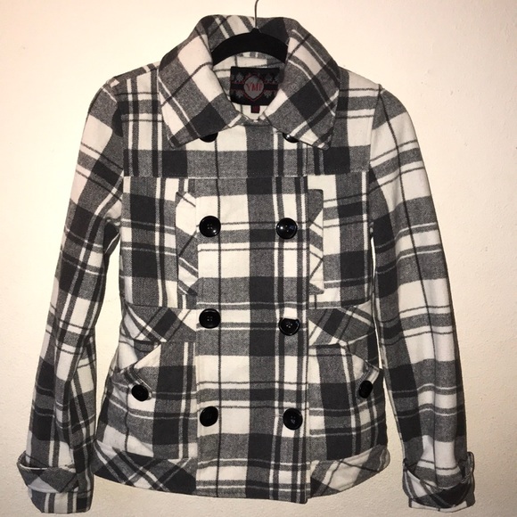 YMI Jackets & Blazers - Plaid wool pea coat